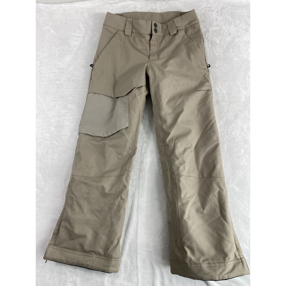 Obermeyer Ski Pants Teen Sz L Beige Waterproof Insulated Snowboard